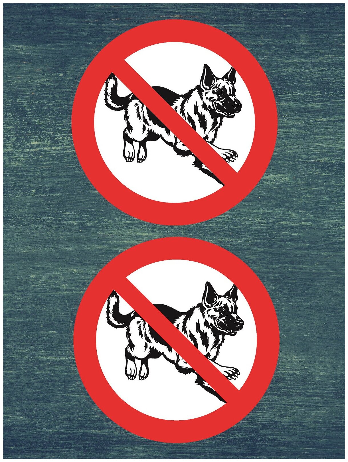 Наклейка "Вход с собакой запрещен", 2 шт, 147х147 мм