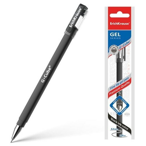 Купить Ручка гелевая ErichKrause G-Cube, чернила чёрные, узел 0.5 мм