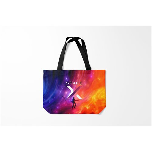фото Сумка-шоппер / 46х35 см / популярные иллюстрации / астрономия космос space x burnettie