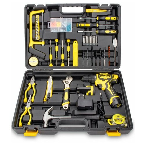 Аккумуляторная дрель-шуруповерт JNTRD EC-1202117 с набором инструментов 117 предметов шурик набор инструментов для дома для дачи 461400₽