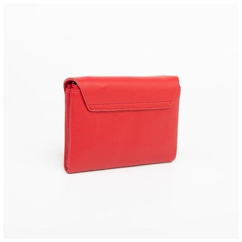 фото Кошелёк женский, 2 отдела на кнопке, цвет красный нет бренда