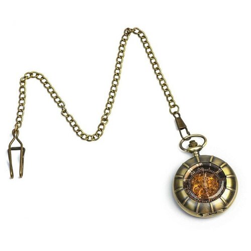 фото Часы карманные "скелетон" механические, 5.5 х 4.5 см, d циферблата=4 см noname