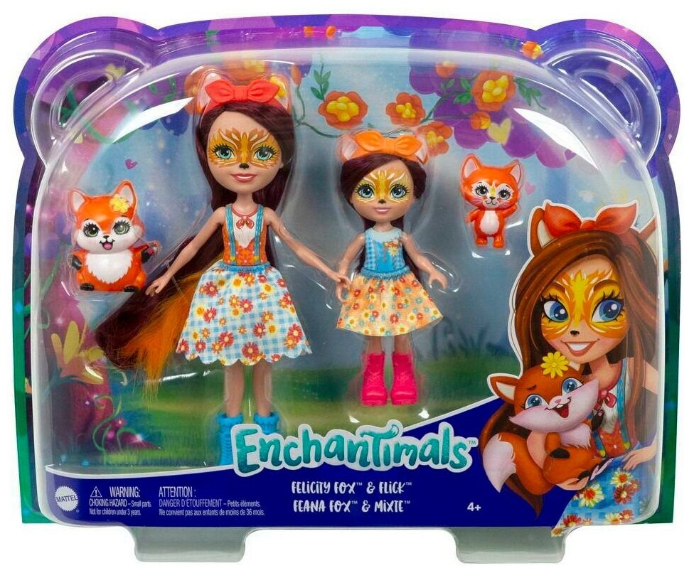 Игровой набор Mattel Enchantimals Фелисити Лис с сестричкой и питомцами HCF81