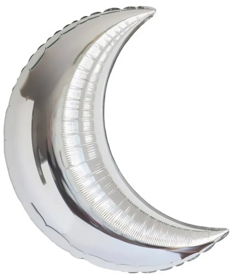 Воздушный шар фольгированный Flexmetal Месяц серебро, 89 см