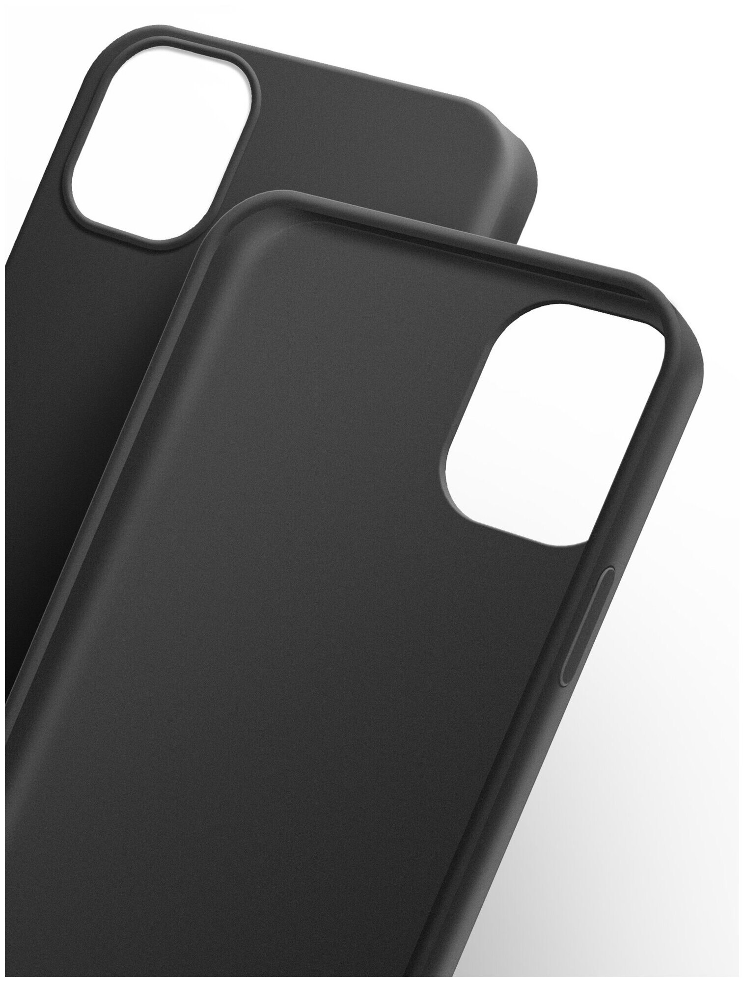 Чехол на Apple iPhone 11 Pro (Эпл Айфон 11 Про ) черный матовый силиконовый с защитой (бортиком) вокруг камер Brozo