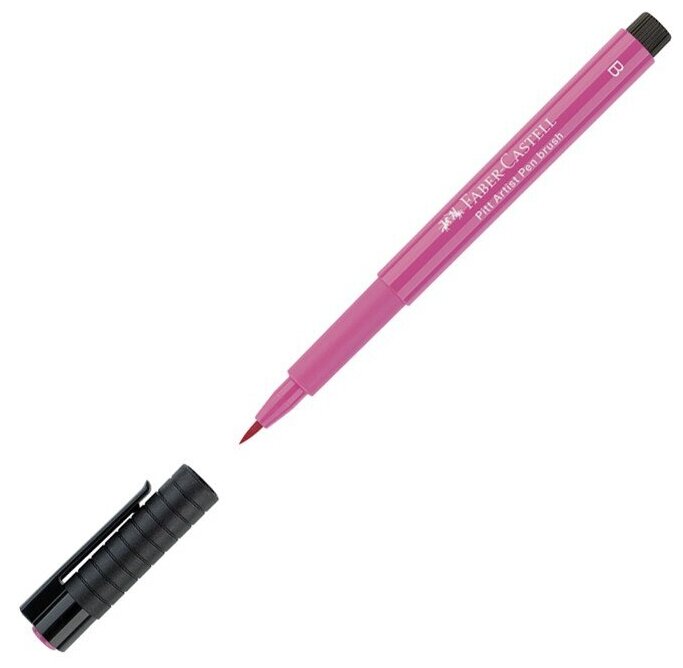 Ручка капиллярная Faber-Castell "Pitt Artist Pen Brush" цвет 129 розовый, кистевая, 10 шт.