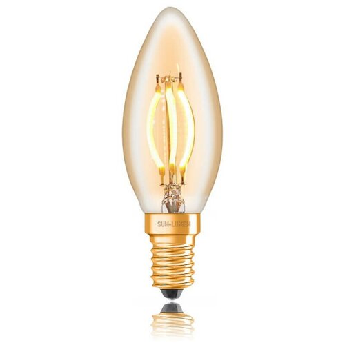 Лампа C35 CURVE, LED 4W, Golden, E14, 240V, 2200К, 057-097