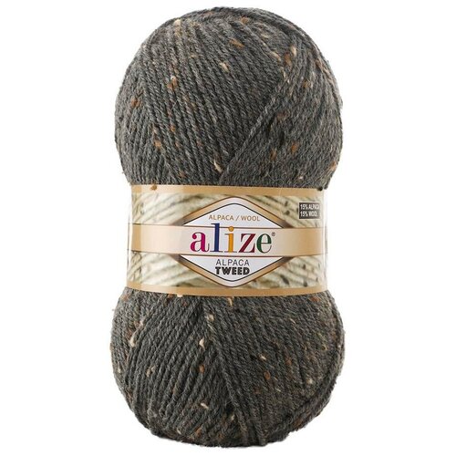 фото Набор пряжи alize "alpaca tweed", 250 метров, 5 мотков по 100 грамм, цвет: 196 серый меланж