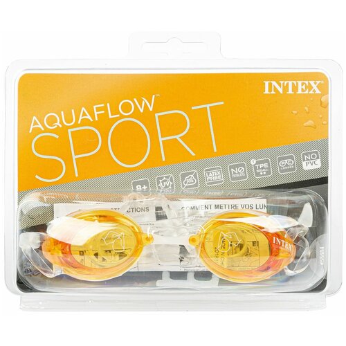 Очки Для Плавания Intex 55684 Sports Race Pro, Незапотевающие, Uv-Защита, 3 Цвета
