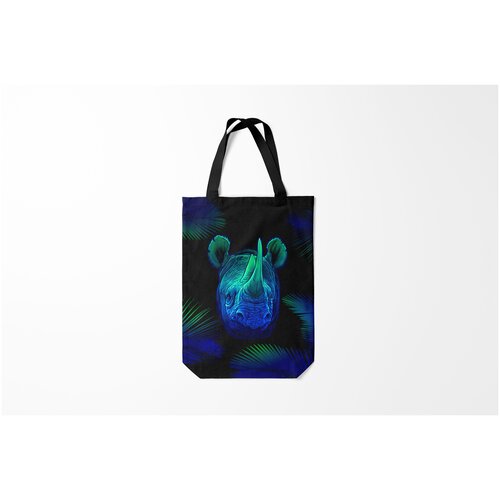 фото Сумка-шоппер / 31х42 см / неоновые принты / разные носорог burnettie