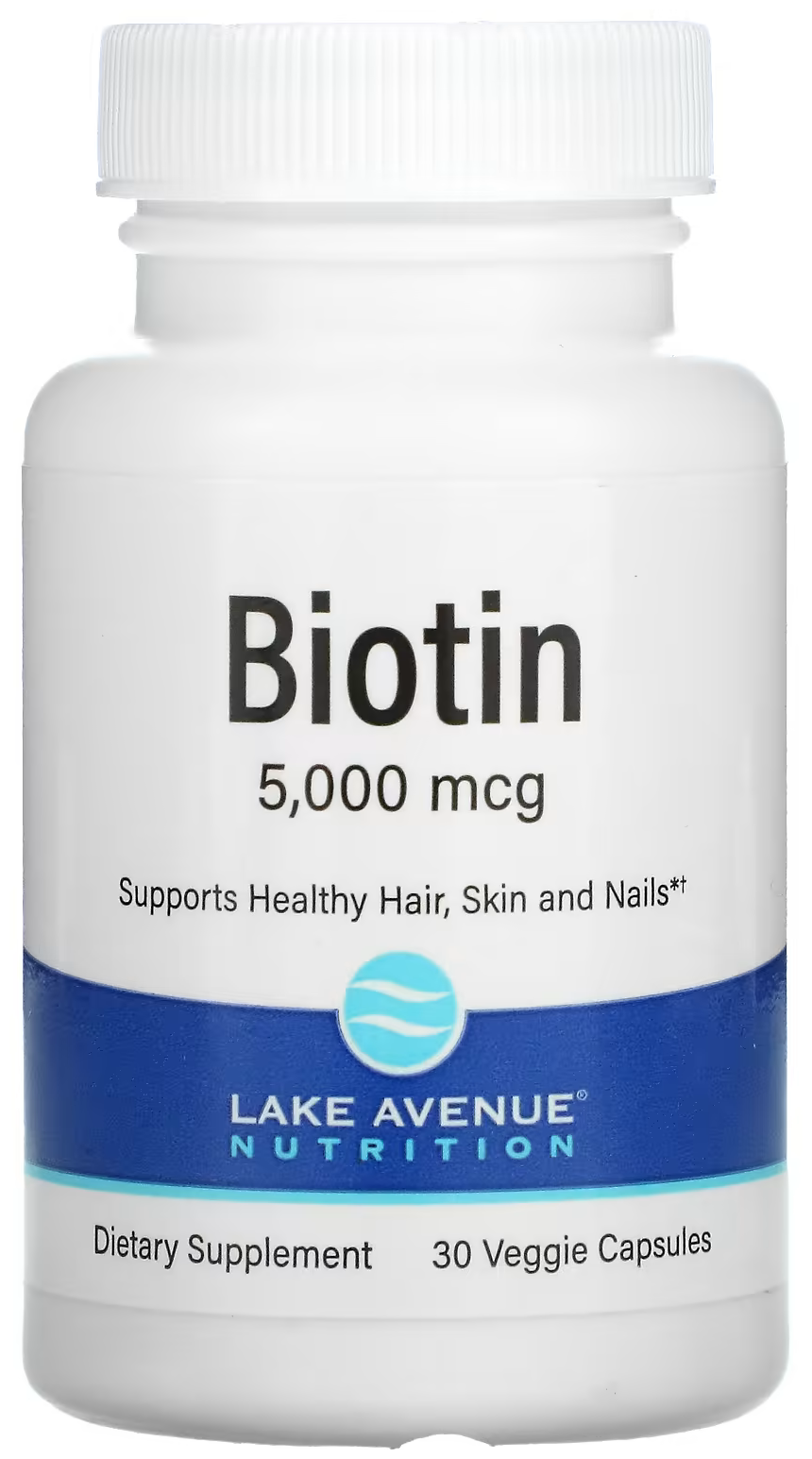 Lake Avenue Nutrition биотин 5000 мкг 30 растительных капсул