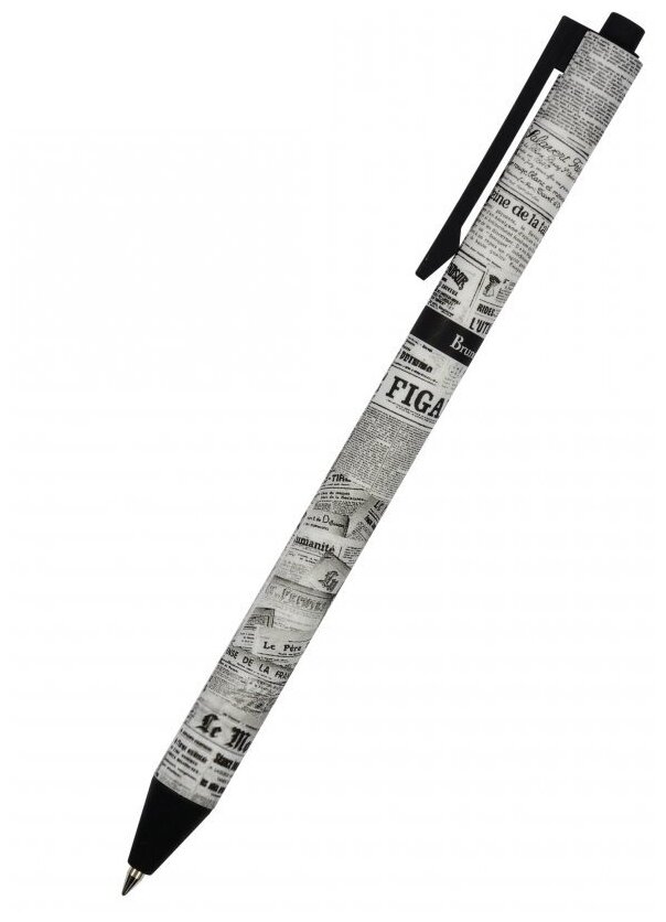 Ручка шариковая BrunoVisconti, 0.5 мм, черная, ArtClick «газета», Арт. 20-0281/21