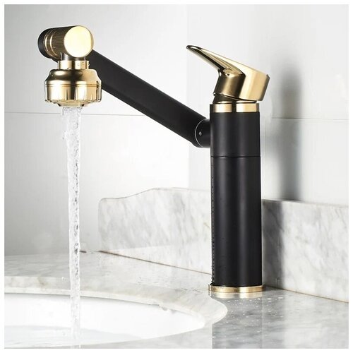 Смеситель для кухни/тюльпана MATRIX SMF-323570/BG цвет черный/золото