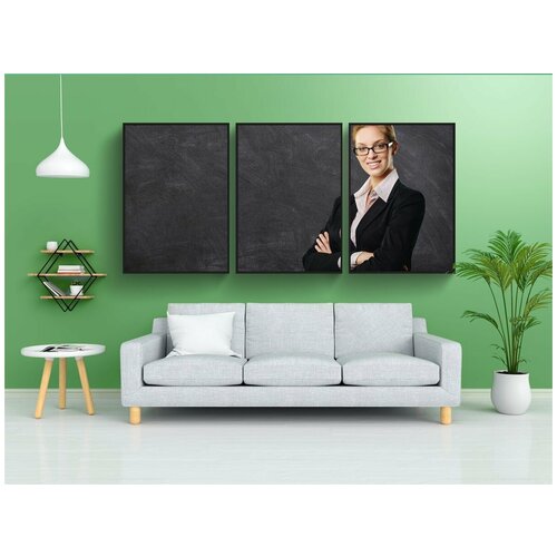 фото Набор модулных постеров для интерьера "доска, деловая женщина, профессиональный" 60x90 см. в тубусе, без рамки lotsprints