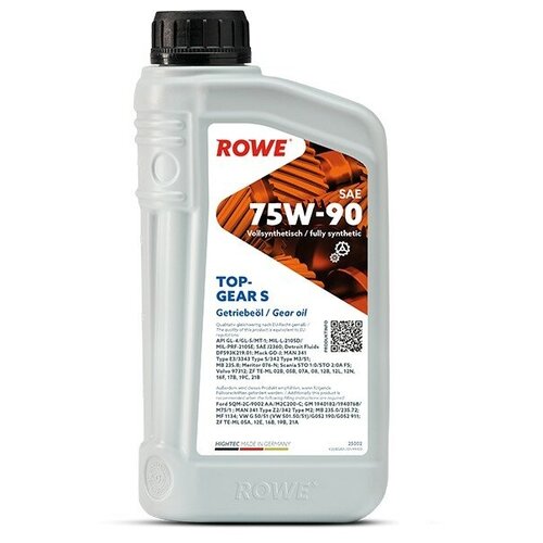 фото Трансмиссионное масло rowe hightec topgear sae 75w-90 s 1л