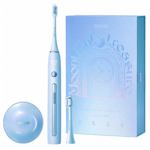 Электрическая зубная щетка Soocas X3 Pro (Global), со стерилизатором, 2 насадки, звуковая, 4 режима очистки, голубой