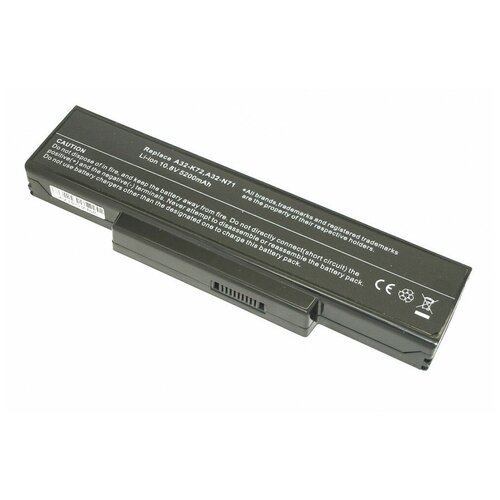 Аккумулятор (Батарея) для ноутбука Asus K72 5200mAh REPLACEMENT черная аккумуляторная батарея для ноутбука dell v3400 11 1v 5200mah черная oem