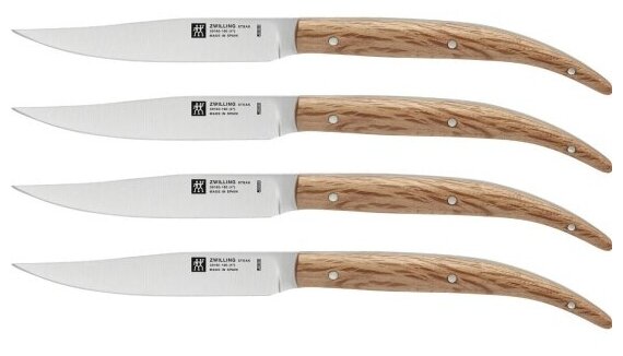 Набор ножей стейковых Zwilling с рукояткой из дуба, 4 предмета