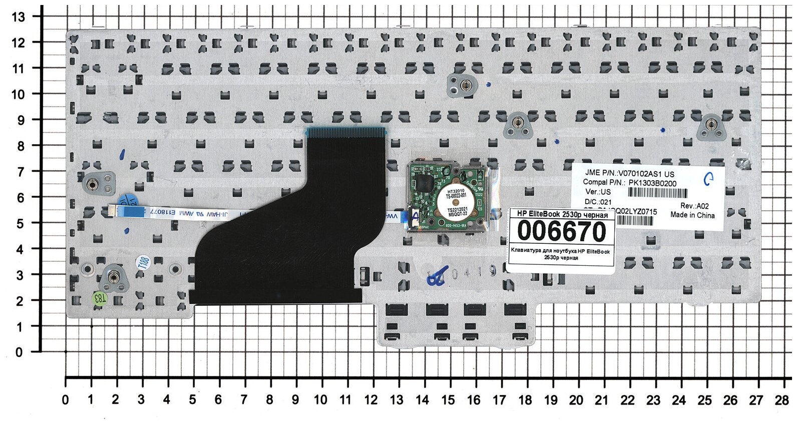Клавиатура для ноутбука HP PK1309C2A00 черная короткий шлейф