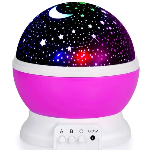 Ночник-проектор Star Master Raygood, 6 Вт, цвет арматуры: розовый, цвет плафона: белый