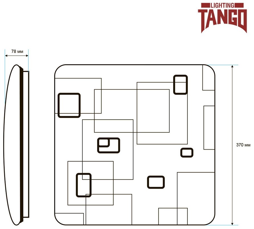 Светильник светодиодный настенно-потолочный "сталкер" 30Вт 6500К (370*370*78мм,основание 350мм) TANGO россия - фотография № 2
