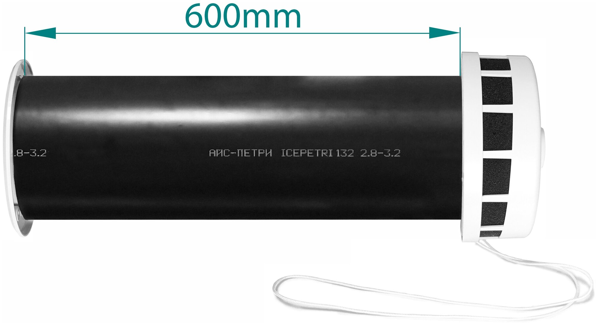 Приточный клапан КИВ-125 icepetri 600мм с ППУ и серой ASA-пластиковой решеткой - фотография № 2
