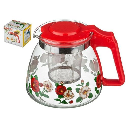 Заварочный чайник с фильтром Цветочки 900 мл