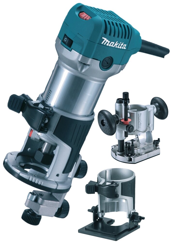 Кромочный (триммер) фрезер Makita RT0700CX2, 710 Вт бирюзовый