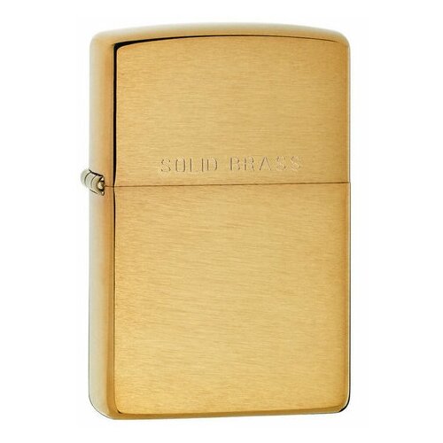 Зажигалка Zippo с покрытием Brushed Brass, латунь/сталь, золотистая, матовая, 36x12x56 мм