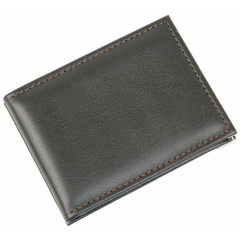 фото Зажим для купюр кроко из натуральной кожи, бумагодержатель, компактный кошелек, зажим для денег коричневый зк303-5