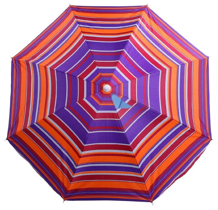 Зонт пляжный «Модерн» с механизмом наклона, серебряным покрытием, d=150 cм, h=170 см, цвета микс - фотография № 7