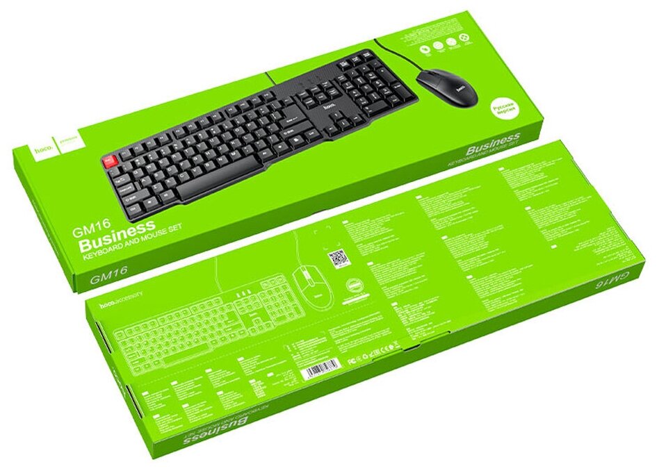 Игровая клавиатура и мышь HOCO GM16 Business черный Russian version