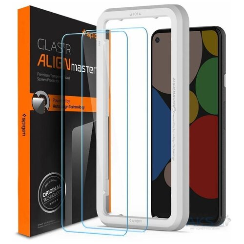 Комплект защитных стекол Spigen Glas. tR AlignMaster 2 шт. для Google Pixel 5 черные/прозрачные AGL02045