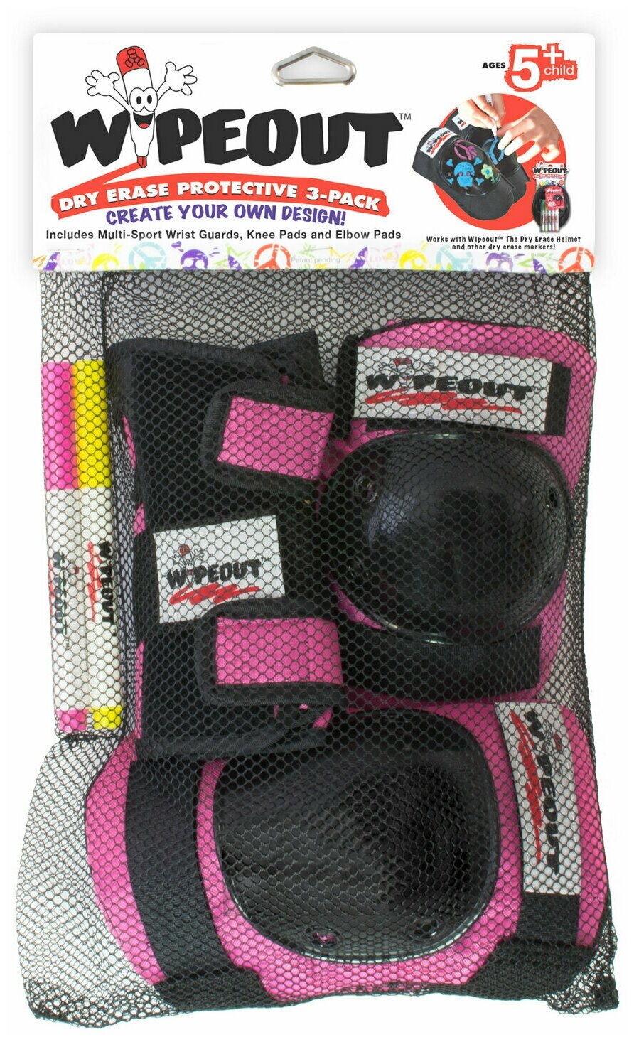 Комплект защиты Wipeout Pink (M 5+) - розовый