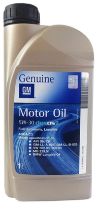 HC-синтетическое моторное масло GENERAL MOTORS Dexos2 Longlife 5W30, 1 л, 1 шт.