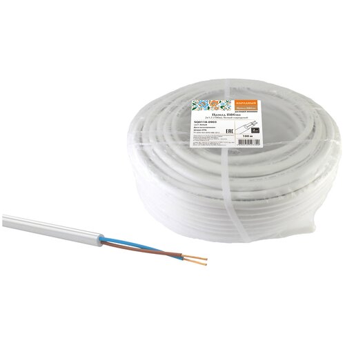 Провод ПВСмб 2х1,5 (100м), белый Народный (100 м.)