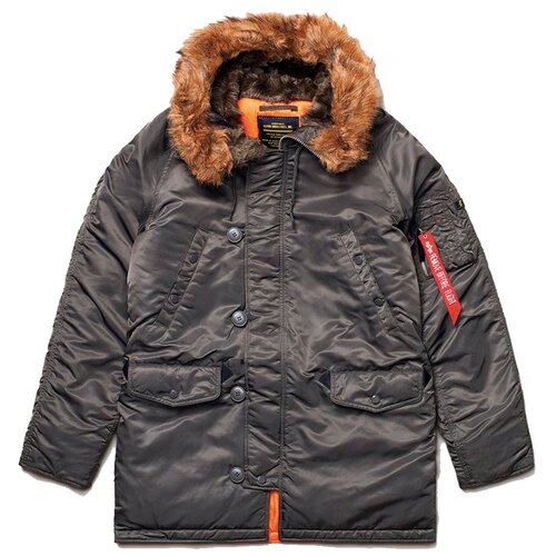 Мужская куртка парка Alpha Industries Slim Fit N-3B Parka Replica Gray / Orange / S