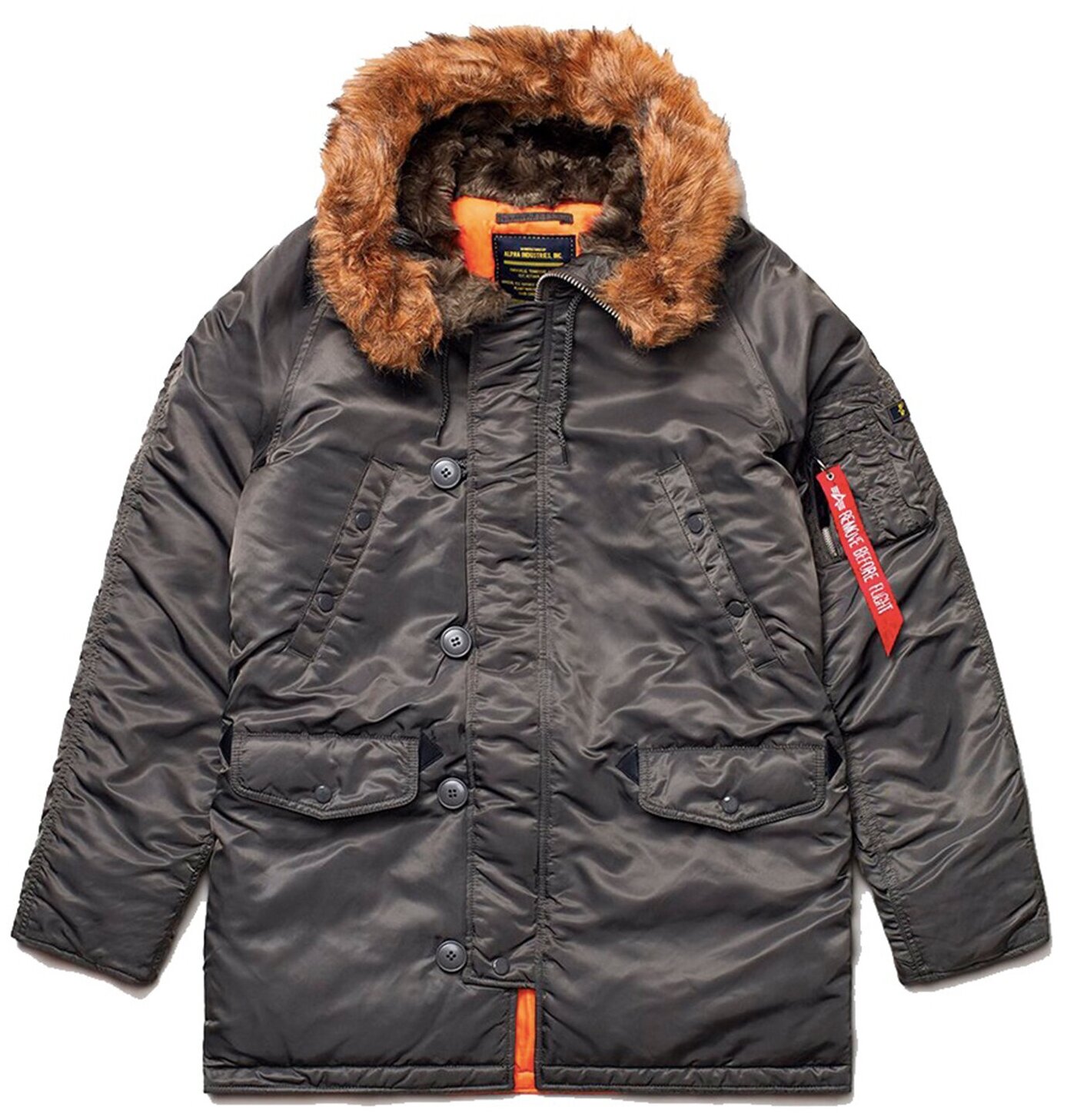 Мужская куртка парка Alpha Industries Slim Fit N-3B Parka Replica Gray 