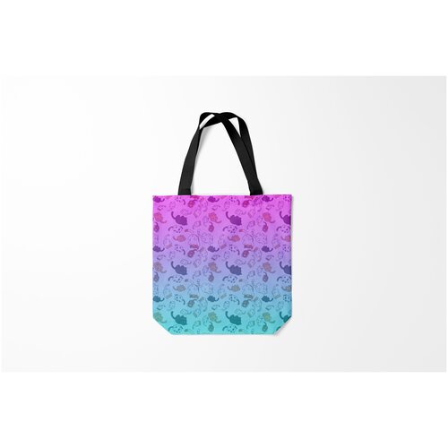 фото Сумка-шоппер / 40х40 см / звери / коты и кошки котики в полете burnettie