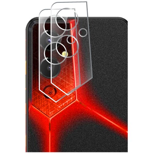 Защитное стекло на Tecno Pova 4 Pro (Техно Пова 4 Про) на камеру (гибридное=пленка + стекловолокно) прозрачное тонкое Hybrid Glass Miuko