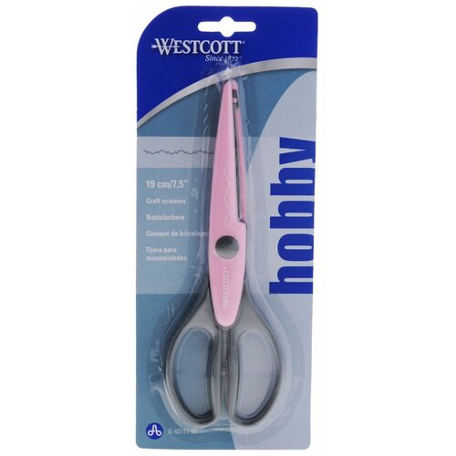 Ножницы фигурные для хобби и декорирования 19см WESTCOTT, серо-розовые