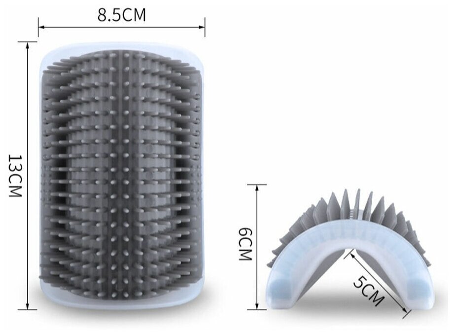 Чесалка для кошек (щетка) угловая, с кошачьей мятой, серый, Zurkibet - фотография № 11