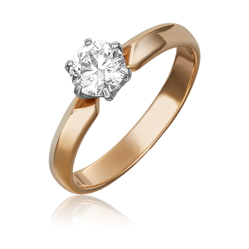 PLATINA jewelry Кольцо из комбинированного золота с бриллиантом 01-1002-00-101-1111-30, размер 17