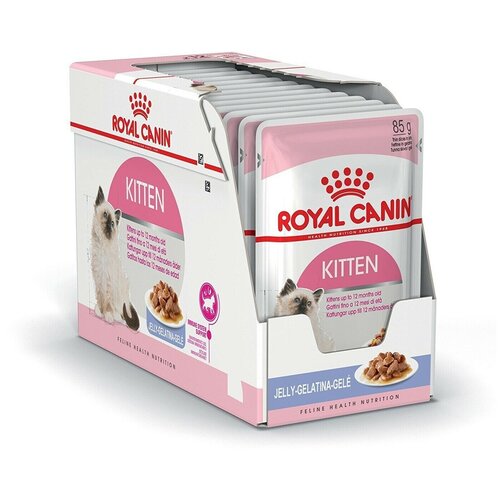 влажный корм kitten instinctive для котят в соусе пауч 85 г Корм влажный (паучи) Royal Canin Kitten Instinctive для котят 4-12 месяцев, кусочки в желе, 85 г х 24 шт