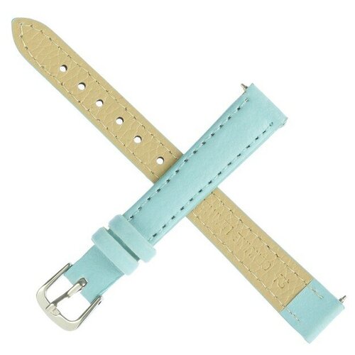 фото Ремешок для часов, 12 мм, женский, натуральная кожа, l=20 см, голубой . magic store