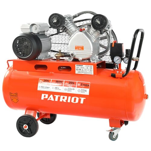 Масляный PATRIOT PTR 80-450A, 80 л, 2.2 кВт компрессор масляный metabo 601538000 mega 350 100 w 90 л 2 2 квт