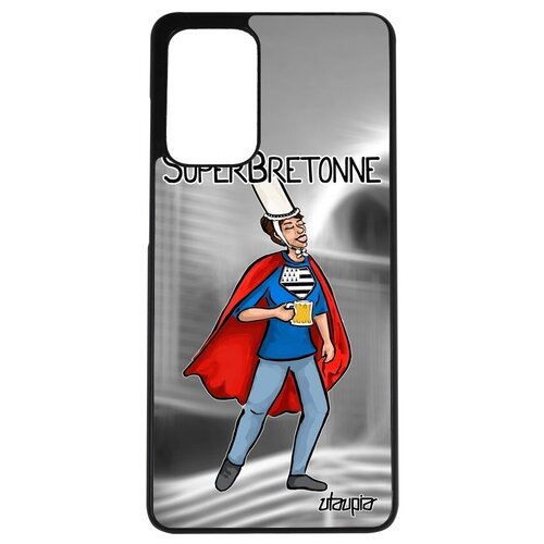 фото Ударопрочный чехол на // samsung galaxy a72 // "супербретонка" комикс бретань, utaupia, черный