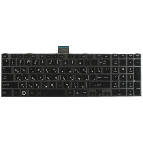 Клавиатура keyboard 0KN0-ZW3RU03 для ноутбука Toshiba Satellite C850 C850D C855 C855D C870 C875 L875 L850 черная c черной рамкой 713₽
