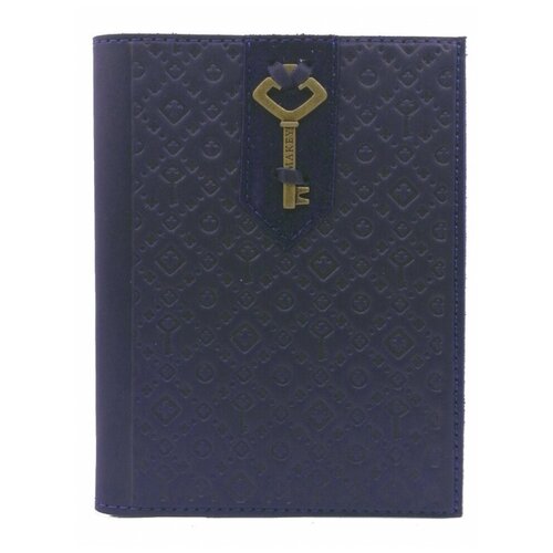 фото Кожаная обложка для паспорта makey «ключ» 009-08-31/1 синий