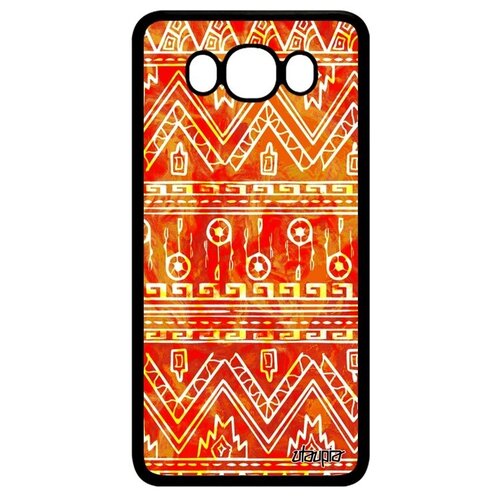 фото Красивый чехол на смартфон // galaxy j7 2016 // "ацтекские мотивы" геометрический индейский, utaupia, оранжевый